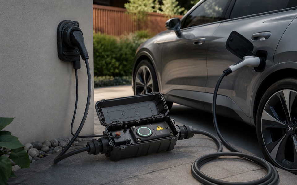 便携开源 EV 充电盒概念外观