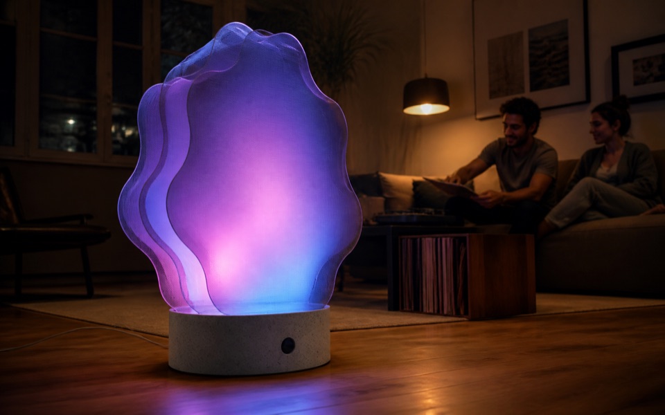 声音反应 LED 雕塑概念外观